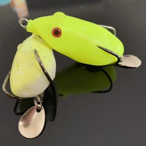 Double Hook Fighting Blood Groove Rising Hook Tip Thunder Frog Artificial Soft Bait PVC Freshwater Fishing Soft Lure Set - Product Image 3