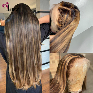 Parrucca anteriore in pizzo trasparente 4*4 <span class=keywords><strong>capelli</strong></span> brasiliani reali 4/27 estensioni dei <span class=keywords><strong>capelli</strong></span> umani allineate cuticola vergine dell'onda del corpo di colore per le donne - Product Image 6