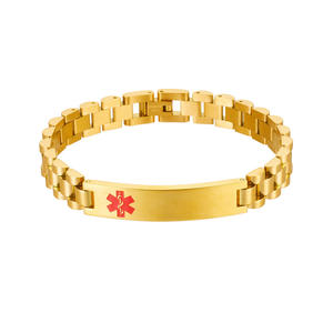 Jam Tangan Simbol Medis Baja Tahan Karat Lapis Emas 18K Gaya Eropa Amerika untuk Unisex, Gaya Korea, Baja Titanium Modis - Product Image 5