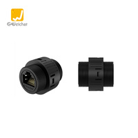 Prise RJ45 étanche IP67 en gros, câble réseau CAT5E, alliage de cuivre PBT, 1000V, ignifuge, montage sur panneau, OEM