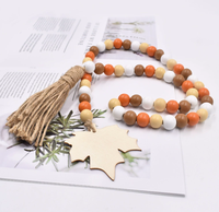 Pièces de pendentif en bois d'érable de couleur naturelle non fini, guirlande de perles en bois peintes pour la décoration murale