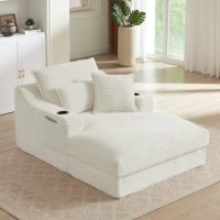 Luxuriöses Modulares Design Gemütliches Chaiselongue-Sofa Weicher Kordstoff 1-Sitzer Einzelsofa für Zuhause Büro Wohnzimmer Möbel-Set
