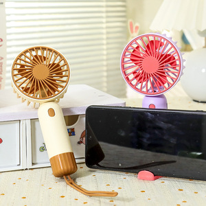 Portable Handheld Rechargeable <b>Fan</b> with <b>Stand</b> 5W DC Motor Battery Powered Hands-Free 4-6 Hours Desk Use Students Outdoor Cooling - Product Image 2
