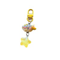 Porte-clés créatif, mignon et tendance en résine, avec pendentif pour sac à dos et motif nuage-étoile, semi-fait main