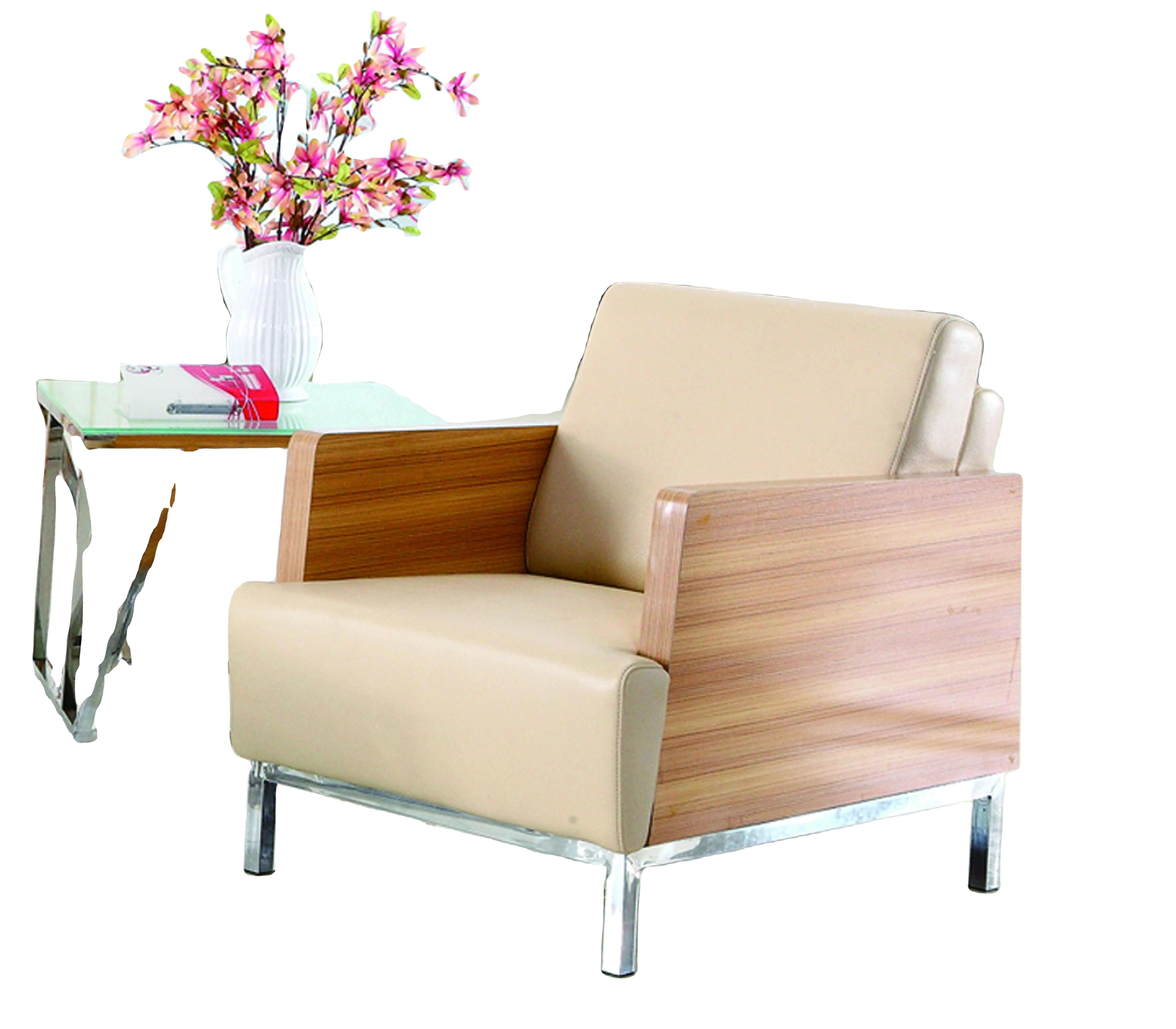 Canapé en cuir de Style nordique, cadre en bois, conception Unique, Sofa de bureau, couleur, coin de salle d'attente