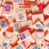 Jeu de Mahjong en mélamine de style américain avec 160 tuiles sculptées de style occidental, emballage en boîte cartonnée, fabriqué à Hangzhou, best-seller
