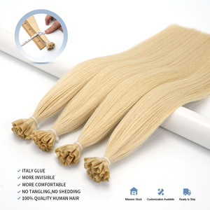 Extensiones de Cabello Humano Virgen de Alta Calidad al por Mayor Lanxun, con Queratina Europea, Punta en <span class=keywords><strong>U</strong></span>, Pre-Adheridas - Product Image 3