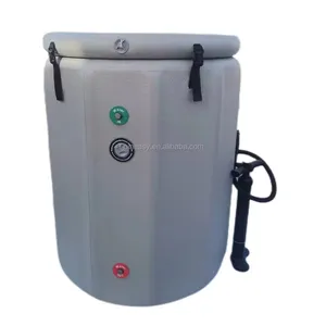 Terapia de baño frío caliente al aire libre PVC barril de hielo bañera de inmersión portátil con enfriador Punto de Venta Drop Stitch piscina uso al aire libre