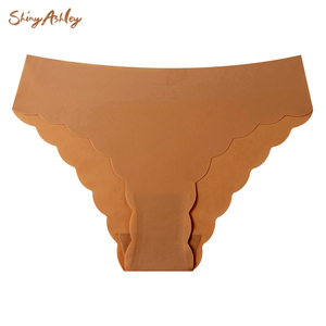 <span class=keywords><strong>Culottes</strong></span> Grande Taille Bord Ondulé Taille Basse Respirantes en Nylon Soie Glacée Invisibles Sans Couture pour Femmes - Product Image 6