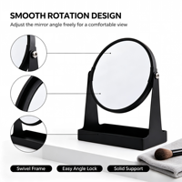 Miroir de Maquillage de Bureau Double Face Ajustable avec Grossissement 3X 5X, Finition Métallique, Logo Personnalisé, Vente en Gros Usine, Meilleures Ventes
