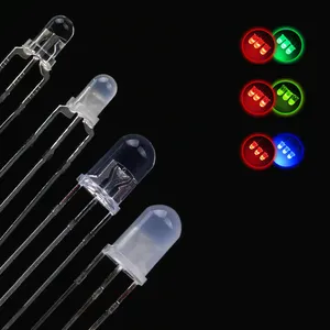 5MM drei-legged zwei-farbe led lampe perlen transparent nebligen rot, grün, rot, blau, rot und gelb