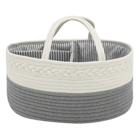 Organizador de Pañales de Algodón con Asas Portátiles, Bolsa de Almacenamiento Multifuncional Personalizable, Organizador Grande para Pañales de Bebé, Artículos Esenciales para Bebés