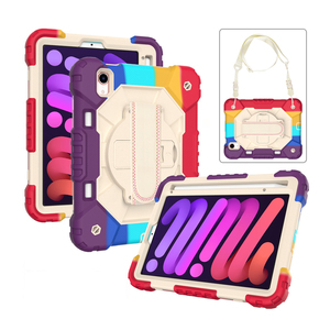 Funda resistente para niños para <span class=keywords><strong>iPad</strong></span> <span class=keywords><strong>Mini</strong></span> 6 8,3 pulgadas/<span class=keywords><strong>Mini</strong></span> 7th Gen 2024 con portalápices correa de hombro de <span class=keywords><strong>mano</strong></span> funda para tableta a prueba de golpes - Product Image 1