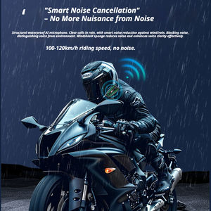Casque audio pour moto - Touring sur autoroute, 20-30h d'autonomie, réduction du bruit du vent par IA, étanche IPX7, contrôle vocal 5.3 - Product Image 5