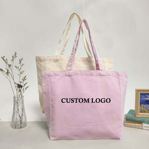 Bolsa de compras de lona con logotipo personalizado, ecológica, duradera, de algodón, con logotipo impreso a medida. - Product Image 1