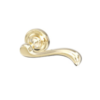 Poignée de porte courbée en laiton massif doré foncé ISILINE avec rose concentrique pour l'intérieur