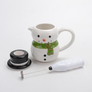 Olla para Chocolate Caliente de Dolomita con Mezclador, Muñeco de Nieve de Cerámica que Prepara Chocolate Caliente Tradicional, Máquina para Hacer Chocolate Caliente de Cerámica - Product Image 5