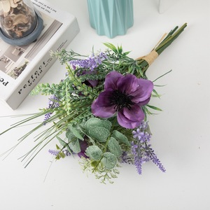 Ramo de Flores Artificiales Heda, Camelia Morada, Decoración para Bodas y Hogar CF01140 - Product Image 1