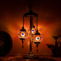 Lampe de table en mosaïque turque E14 fabriquée à la main en verre de fer Offre Spéciale pour la décoration de la maison