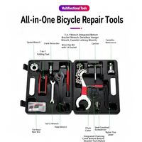 Kit de Herramientas Multifuncional para Reparación de Bicicletas, Llave de Cadena de Acero con Alto Contenido de Carbono, Juego de Llaves para Ruedas Libres y Radios, Mantenimiento Diario