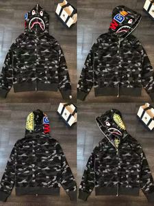 Sudadera con capucha y cremallera completa de camuflaje Shark 2026, 100% algodón, unisex, para hombre y mujer, estilo urbano, alta calidad, Bapees - Product Image 2