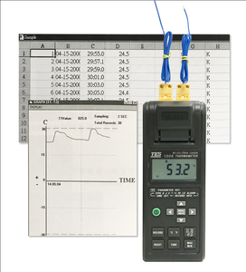 Enregistreur de données TES1305, thermomètre, thermocouple K J E T, interface de mesure de température, enregistreur LCD portable - Product Image 2