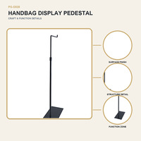 Pedestal de Exhibición Ajustable para Bolsos con Gancho Metálico y Base Estable para Mostrador de Boutique y Exhibición en Ventana