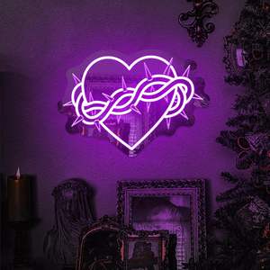<span class=keywords><strong>Thorn</strong></span> Heart Mirror Neon Sign Décoration de miroir gothique avec éclairage réglable Lumières de miroir de maquillage pour la maison et la salle de bain - Product Image 2