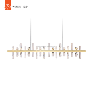 Lámpara de Araña Moderna de Cristal K9, Lámparas de Cristal Lineales de Lujo para Hotel, Villa, Sala de Estar - Product Image 4