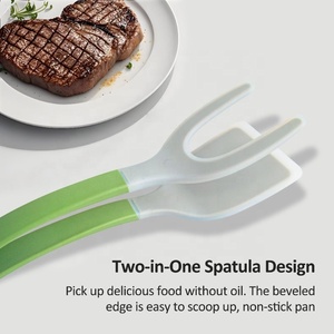 Pala para carne 2 en 1 antideslizante Mix Match y clip para comida para pescado frito huevo frito - Product Image 4