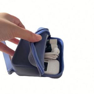 Fashionable <b>Waterproof</b> <b>Silicone</b> Storage Bag Zipper Portable Coin Purses Travel Organizer Toiletries Cosmetic Bags Candy - Product Image 1