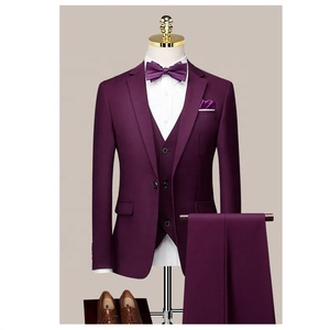 Trajes y Blazer baratos para hombre, conjunto de traje de negocios de talla grande, traje de boda de diseño con botonadura única para hombre, venta al por mayor, 3 piezas - Product Image 2