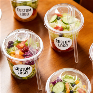 Vasos de Plástico Transparente para Ensalada de Frutas de 24 oz y 16 oz, Recipientes Desechables de Alta Calidad para Frutas - Product Image 4