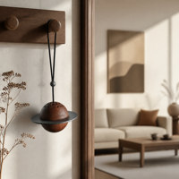 Diffuseur d'huiles essentielles en alliage d'aluminium en forme de Saturne avec logo personnalisé, en bois de noyer massif écologique, pour voiture, vente en gros