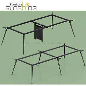 कारखाने एल्यूमीनियम फर्नीचर टेबल पैर आधुनिक डिजाइन 4 सीट कार्यालय कार्य केंद्र कार्यालय डेस्क फ्रेम - Product Image 5