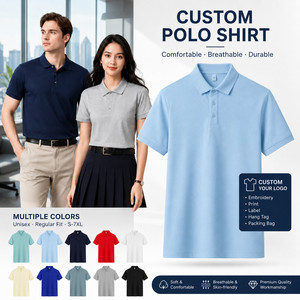 เสื้อพนักงานบริษัทปักโลโก้ตามสั่งขายส่ง ไซส์ S-4XL  ไซส์ใหญ่พิเศษ  แบบถัก ระบายอากาศได้ดี สำหรับผู้ชายและผู้หญิง - Product Image 1