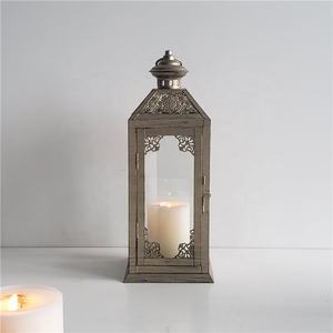 In vendita oro giardino lanterna di cerimonia nuziale decorativa ha condotto la candela lanterna lanterna in metallo per la decorazione domestica - Product Image 3