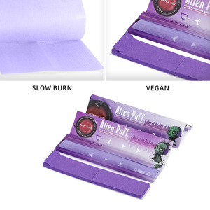 Papier à rouler Alien Puff violet king size, mince, à combustion lente, gomme arabique pure, premium, ultra fin, 14g, étiquette personnalisable - Product Image 2