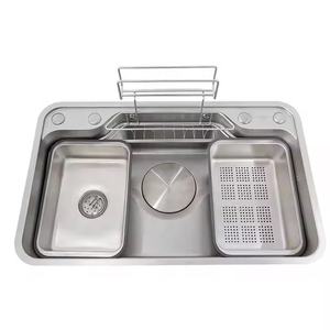 <span class=keywords><strong>Évier</strong></span> de cuisine intelligent populaire, grand <span class=keywords><strong>évier</strong></span> simple de <span class=keywords><strong>80</strong></span> litres, SUS304, multifonctionnel, design japonais et coréen avec accessoires - Product Image 2
