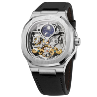 Forsining Fabrik Skrox Marke Neues Design Uhr mit Lederarmband Mondphasenanzeige Luxuriöse Automatische Mechanische Herren-Armbanduhren