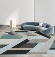 Tapis d'intérieur moderne antidérapant en polyester PET à poils ras, imprimé en 3D, fabriqué en usine, écologique, pour salon et chambre à coucher