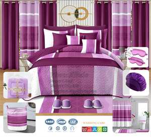 Juego de Sábanas de 30 Piezas, Juego de Ropa de <span class=keywords><strong>Cama</strong></span> con Edredón y <span class=keywords><strong>Cortinas</strong></span> a Juego, Tamaño King - Product Image 2