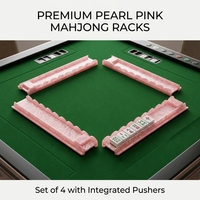 Supports de Mahjong en Acrylique Festonnés Modernes de Luxe - Pliables, Écologiques, Durables, Rose Nacré Scintillant, 17,5 Pouces, Accessoires