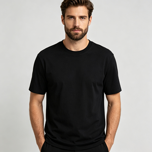 T-shirt pour homme en coton 180g de qualité supérieure, personnalisable avec logo, t-shirt uni surdimensionné pour homme, en gros, prêt à imprimer, OEM - Product Image 1