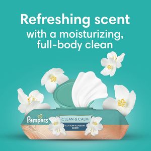 Lingettes non tissées Clean & Calm testées dermatologiquement, parfum coton fleuri, 336 unités, soin de la peau pour bébés, vente en gros - Product Image 3
