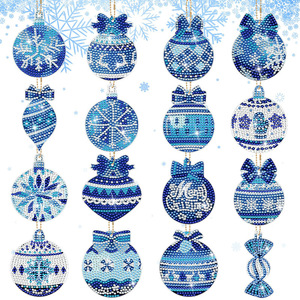 Kit de broderie diamantée DIY Songwoo en gros, motif écossais de Noël, pour porte-clés et ornements - Product Image 5