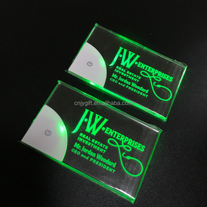 LED Flashing Business Card Custom Acrylic Cutting Flashing <strong>Invitations</strong> Led Business Card Printing Led Name Business Card - Product Image 1