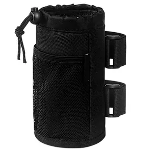 Bolsa impermeable para manillar de bicicleta, bolsa de botella de agua aislada, soporte para vaso frontal de bicicleta con correa para el hombro