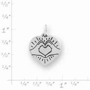Pendentif Breloque Cœur Mains en Argent Sterling 925 pour Collier Bracelet - Breloque Jésus m'aime - Product Image 2