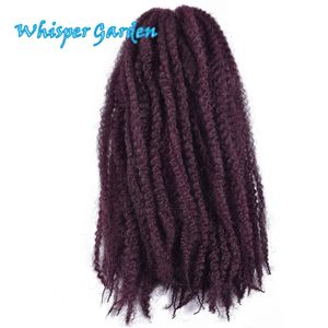 WhisperGarden Hot Sell 20 Inch 100g <span class=keywords><strong>Afro</strong></span> <span class=keywords><strong>Kinky</strong></span> Curly Twist Vlecht Haar Niet-brandbaar Hoge Temperatuur Vezel Marley Vlecht Haar Extensies - Product Image 6